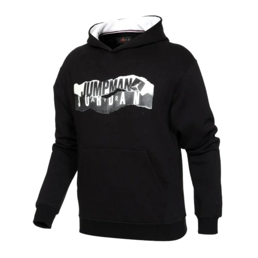 Jordan Jumpman Black Graphic Hoodie Pullover Size Large NWT